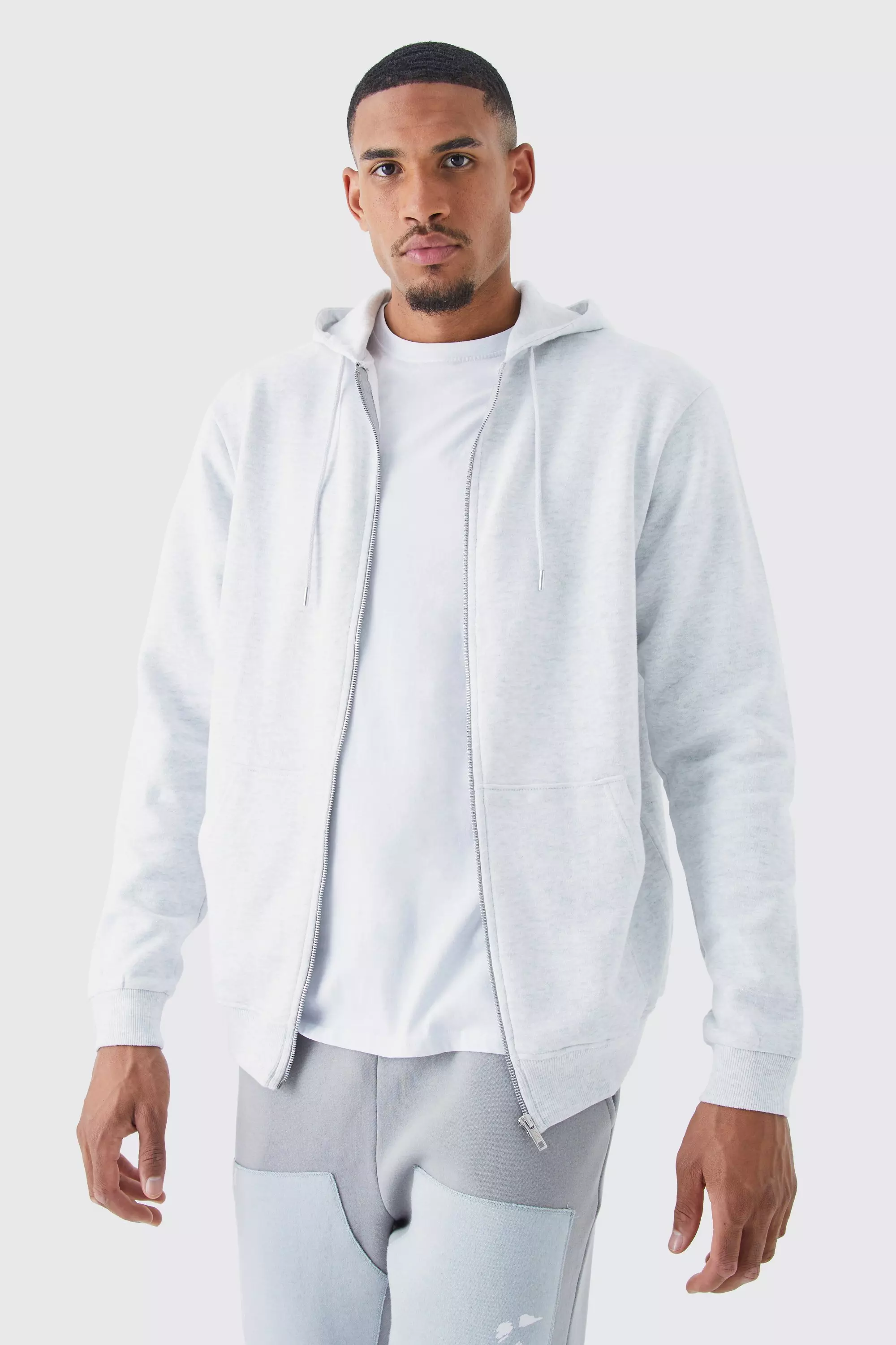 Mens tall zip clearance hoodie